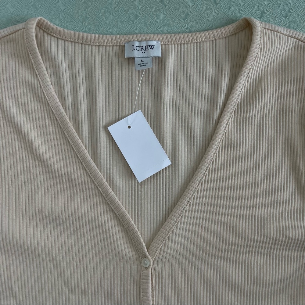J Crew Long-Sleeve Button Henley Caribbean Sand - Picture 3 of 8